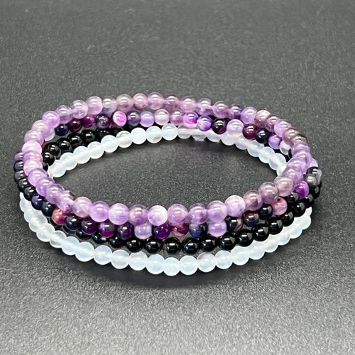 4mm 6mm Healing Crystal Beaded Crystal Bracelet Natural Gemstone Energy Charm Bead Bracelet Jewelry